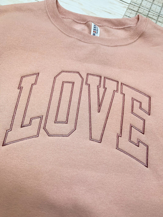 Love Embroidered Crewneck Sweatshirt