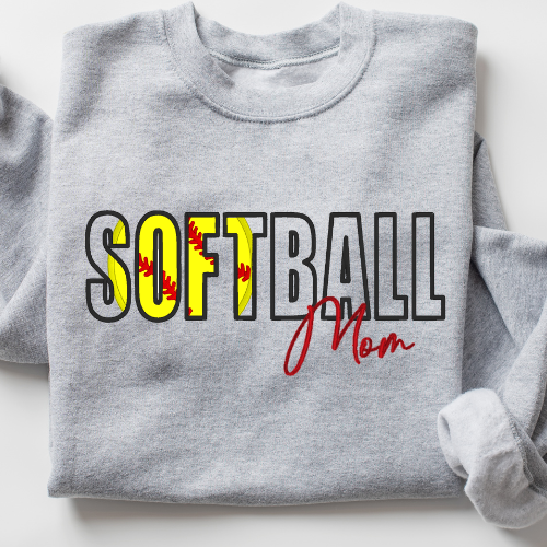 Embroidered Softball Sweatshirt