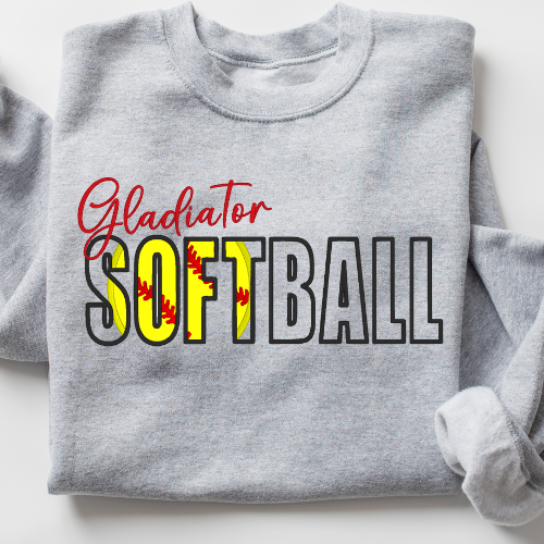 Embroidered Softball Sweatshirt