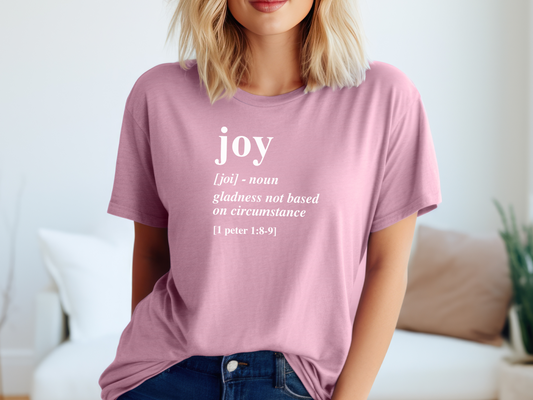 Joy definition Short Sleeve T-Shirt, 1 Peter 1:8-9