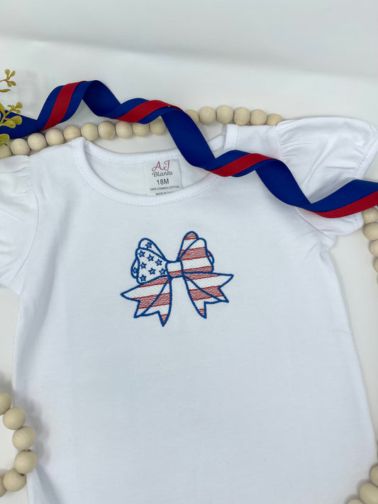 Embroidered Patriotic Shirt for Little Girl